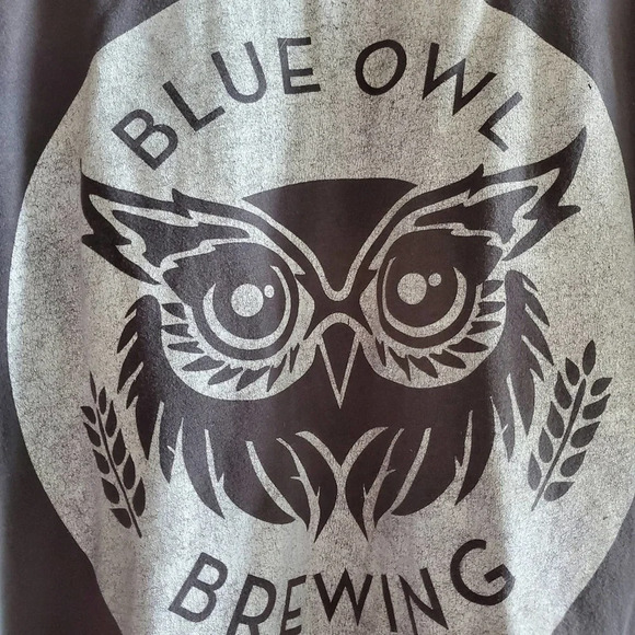 Blue Owl Brewing Company grey zip hoodie from brewery in Austin, Texas Size L - Picture 7 of 11